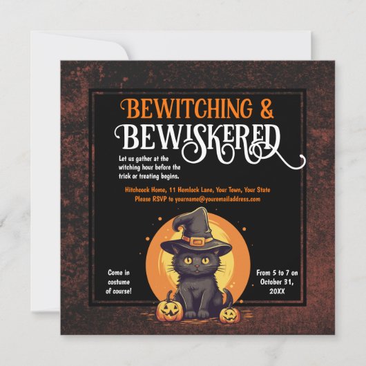 Halloween feest voordat truc of behandelen begint kaart (Voorkant)