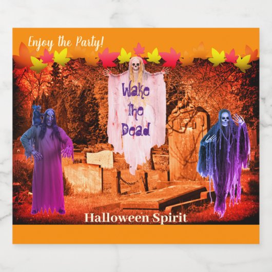 Halloween Feest 'Wake the Dead' Likeurfles Etiket (Enkel label)