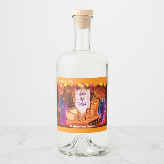  Halloween Feest 'Wake the Dead' Likeurfles Etiket (Voorkant)