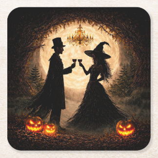 Halloween Feest Wijn Thema  Kartonnen Onderzetters