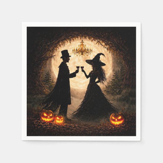 Halloween-feest wijn thema servet (Voorkant)
