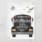 Halloween Feestbus Kaart (Voorkant)