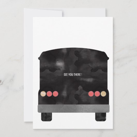 Halloween Feestbus Kaart (Achterkant)