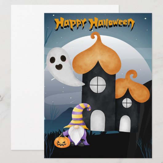 HALLOWEEN FEESTDAGENKAART (Voorkant / Achterkant)