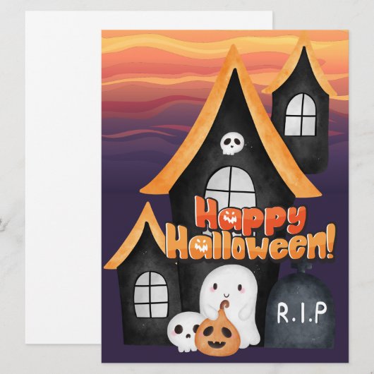 HALLOWEEN FEESTDAGENKAART (Voorkant / Achterkant)