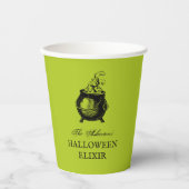 Halloween feestdrankje grappige groene ketel papieren bekers (Voorkant)