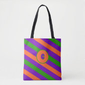 Halloween feestelijke gestreepte aangepaste monogr tote bag (Voorkant)