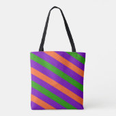 Halloween feestelijke gestreepte aangepaste monogr tote bag (Achterkant)