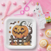 Halloween Feestelijke Pompoen Papier Bord (Feest)