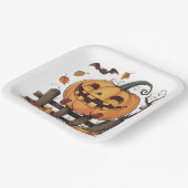 Halloween Feestelijke Pompoen Papier Bord (Gebogen)