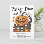 Halloween feestelijke pompoen uitnodiging (Staand voorkant)