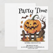 Halloween feestelijke pompoen uitnodiging (Voorkant / Achterkant)