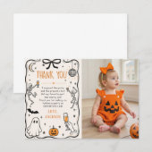 Halloween-feestfoto Bedankkaart (Voorkant / Achterkant)