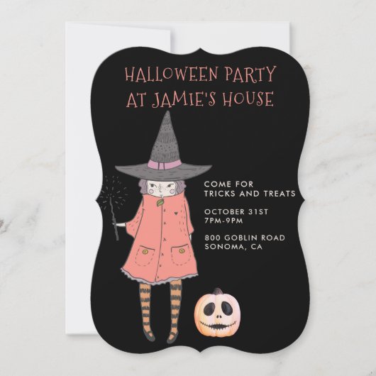 Halloween Feestheks Kaart (Voorkant)