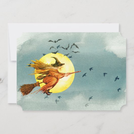 Halloween Feestheks Kaart (Achterkant)