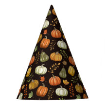 Halloween-feesthoed met pompoenen - Zwart
