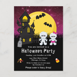 Halloween Feestje Mummie Roze Briefkaart
