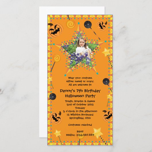 Halloween Feestje Uitnodiging (Voorkant / Achterkant)