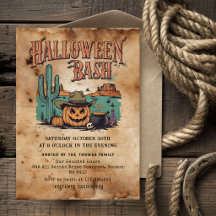 Halloween Feestje Uitnodiging | Vintage Western