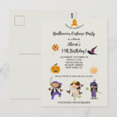 Halloween-feestje voor kinderen verkleed briefkaart (Voorkant / Achterkant)