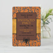 Halloween Feestje Whimsical Patroon Kaart (Staand voorkant)