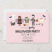 Halloween Feestkostuum Griezelige Kinderen Verjaar Kaart (Voorkant)