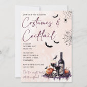 Halloween Feestkostuums & Cocktails Uitnodiging (Voorkant)