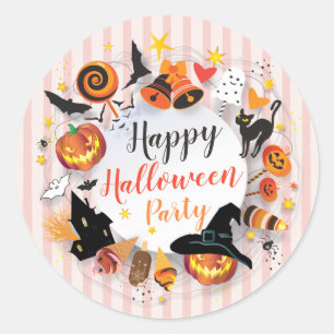Halloween-feestpersonages Trendy ontwerp op maat Ronde Sticker
