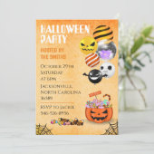 Halloween Feestplezier Kinder en Volwassenen Kaart (Staand voorkant)