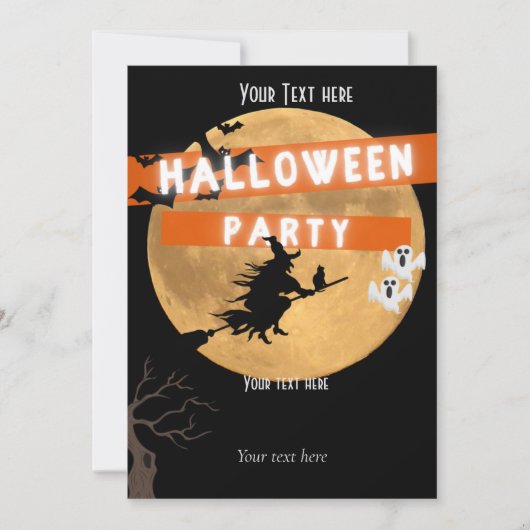 Halloween-feestsjabloon save the date (Voorkant)