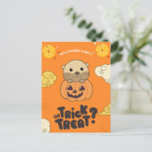 Halloween-feesttruc of -behandeling Otter Pompfees Feestdagenkaart (Staand voorkant)
