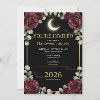 Halloween-feestuitnodiging 2026 | Elegante Gotiek Bedankkaart