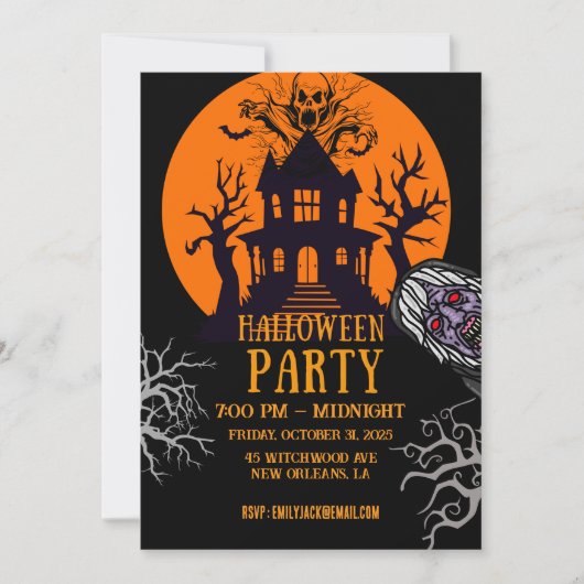 HALLOWEEN-FEESTUITNODIGING - DOE MEE ALS JE DURFT KAART (Voorkant)