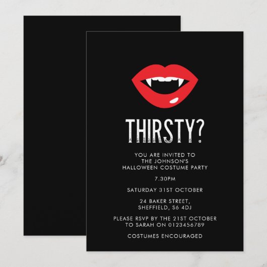 Halloween-feestuitnodiging - elegante uitnodiging  (Voorkant / Achterkant)