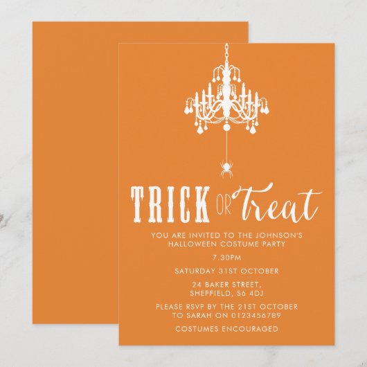 Halloween-feestuitnodiging - elegante uitnodiging (Voorkant / Achterkant)