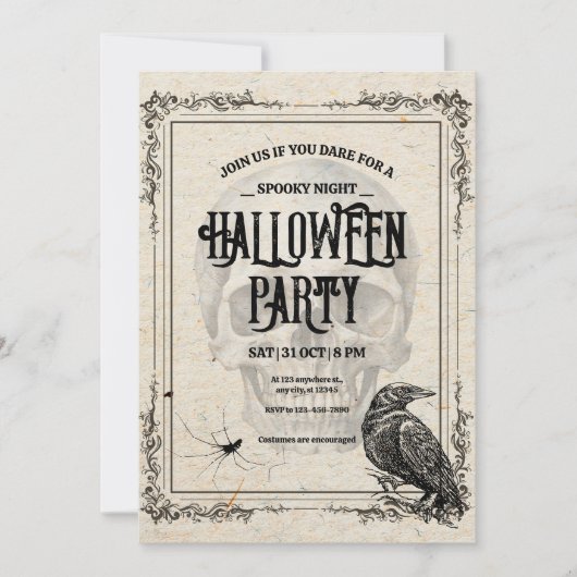  Halloween-feestuitnodiging, Halloween-kostuum Kaart (Voorkant)