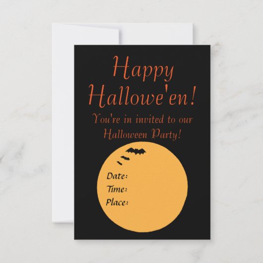 Halloween-feestuitnodiging Kaart (Achterkant)