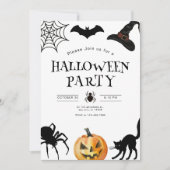 Halloween-feestuitnodiging, Kinder Spooky Night Kaart (Voorkant)