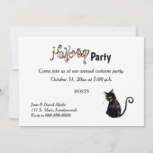 Halloween-feestuitnodiging met  heks kaart (Achterkant)