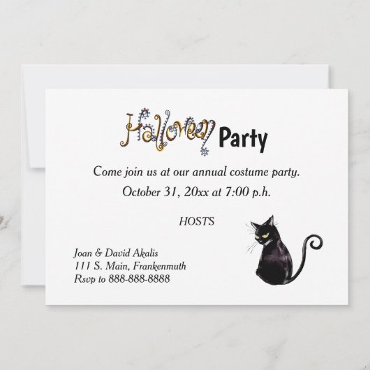 Halloween-feestuitnodiging met heks kaart (Achterkant)