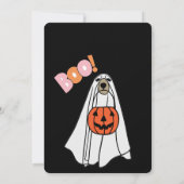 Halloween-feestuitnodiging met pompoen en geest kaart (Achterkant)