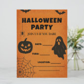 Halloween-feestuitnodiging | Spooky pictogrammen (Staand voorkant)