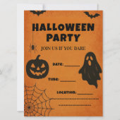 Halloween-feestuitnodiging | Spooky pictogrammen (Voorkant)