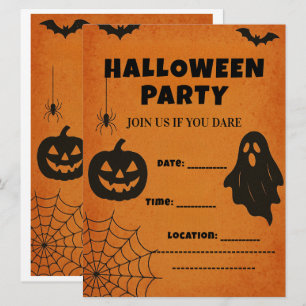 Halloween-feestuitnodiging Spooky pictogrammen