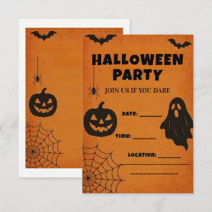 Halloween-feestuitnodiging   Spooky pictogrammen Bedankkaart