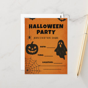 Halloween-feestuitnodiging Spooky pictogrammen Briefkaart