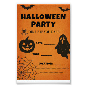 Halloween-feestuitnodiging Spooky pictogrammen Foto Afdruk