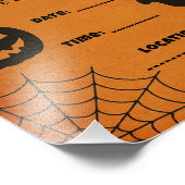 Halloween-feestuitnodiging | Spooky pictogrammen Foto Afdruk (Hoek)