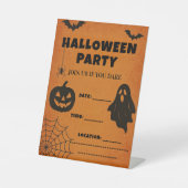  Halloween-feestuitnodiging | Spooky pictogrammen Reclamebord Met Voetstuk (Voorkant)