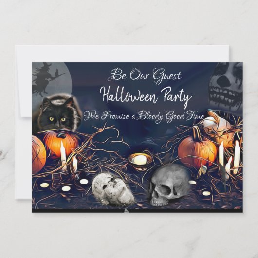 Halloween-feestuitnodigingen Spooky Be Our Guest Kaart (Voorkant)